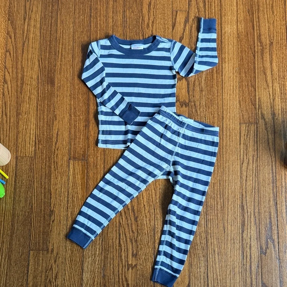 Hanna Andersson Striped Blue Kids Pajamas
